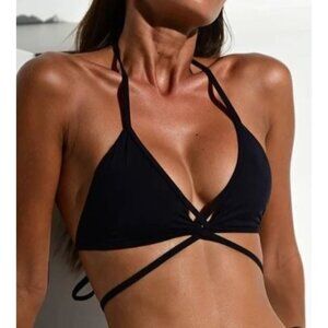 Plumeria Swimwear Longon Bikini Top Women Size Medium NWT Strappy Swimsuit